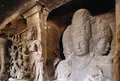 Статуя Шивы в пещерном храме на острове Элефанта, Мумбаи (Индия)