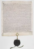 Traité de Paris conclu entre la France et l'Angleterre et ratifié à Londres le 13 octobre 1259 par Henri III, roi d'Ang