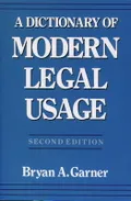 A dictionary of modern legal usage