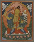 Манджушри. Иллюстрация из альбома «Тибетские миниатюры». Конец 19 в.