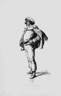 Александр Мансо. Пульчинелла. Иллюстрация из книги: Санд М. Маски и мимы, или Итальянская комедия. Париж, 1860. Т. 1