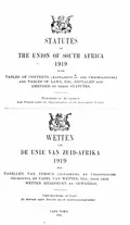 Statutes of the Union of South Africa 1919