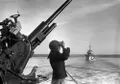 Зенитные расчёты кораблей Северного флота готовятся к отражению налёта немецких самолётов. Лето 1941.