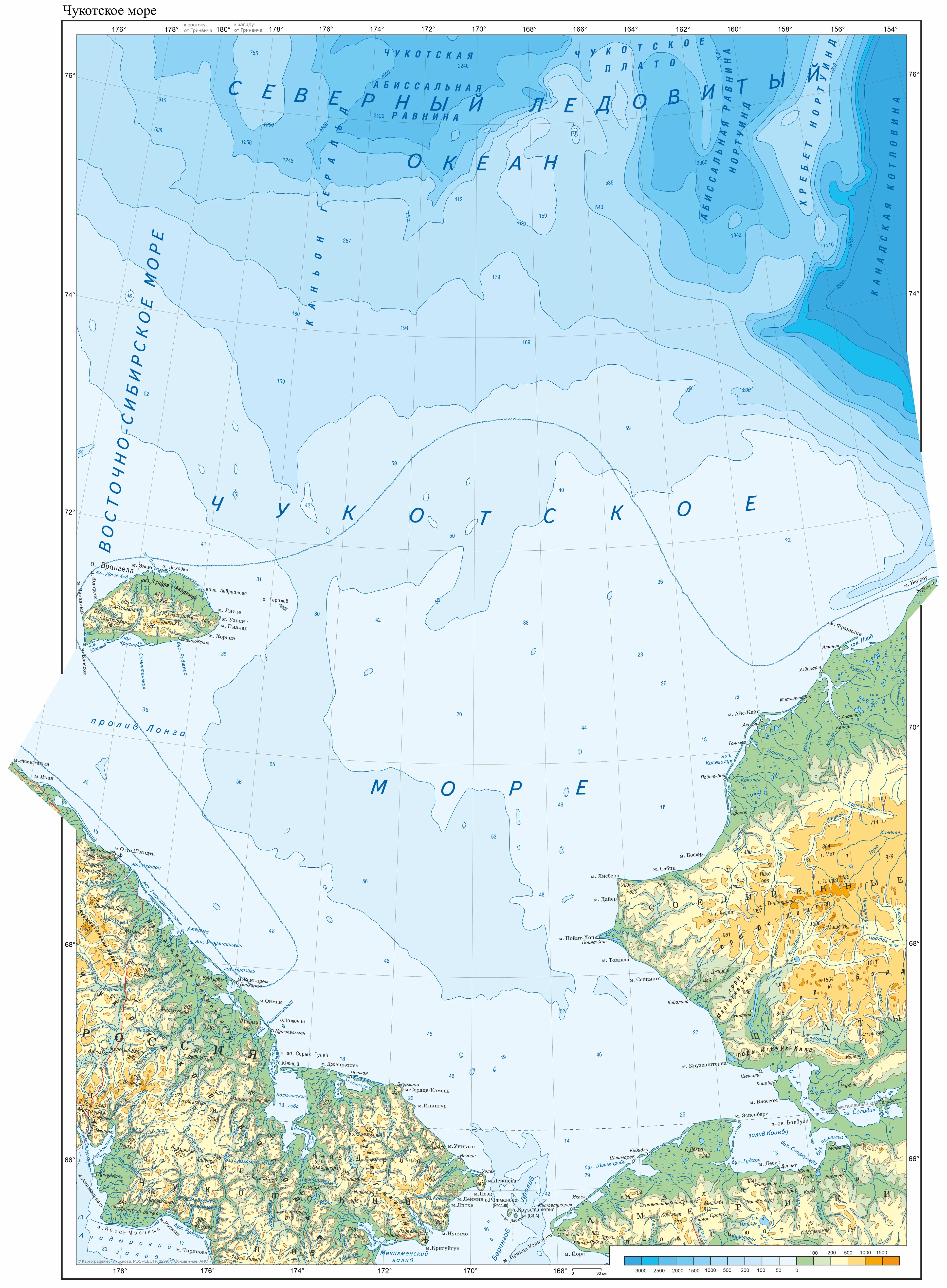 Карта чукотского моря