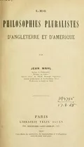 Les philosophies pluralistes d'Angleterre et d'Amérique