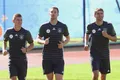 Игроки сборной Германии по футболу Тони Кросс, Мануэль Нойер и Томас Мюллер во время тренировки. 2016