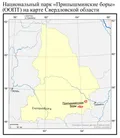 Национальный парк «Припышминские боры» (ООПТ) на карте Свердловской области