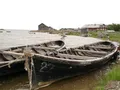 Морские карбасы на фоне села Койда