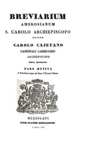 Breviarium Ambrosianum, S. Carolo archiepiscopo