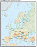 Горы Юра на карте зарубежной Европы