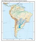 Река Парана и её бассейн на карте Южной Америки