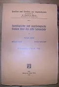 Soziologische und psychologische Studien über das erste Lebensjahr