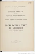 Trois écoles d'art de l'Indochine