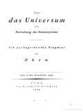 Über das Universum als Fortsetzung des Sinnensystems