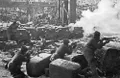 Советские солдаты ведут бой на территории Сталинградского завода «Красный Октябрь» в Мартеновском цехе № 1. Декабрь 1942