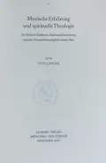 Mystische Erfahrung und spirituelle Theologie