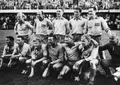 Сборная Швеции после победы над сборной ФРГ в полуфинале чемпионата мира по футболу. Стадион «Уллеви», Гётеборг. 1958