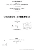 Litterature latine et histoire du moyen âge