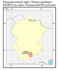 Национальный парк «Чаваш вармане» (ООПТ) на карте Чувашской Республики