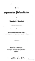Die sogenannten Pastoralbriefe des Apostels Paulus