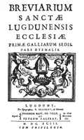 Breviarium sanctae Lugdunensis ecclesiae, primae Galliarum Sedis