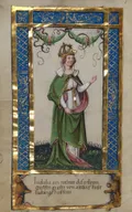 Портрет Юдифи Баварской, второй жены короля Людовика I Благочестивого. Миниатюра из рукописи «Weingartener Stifterbüchl