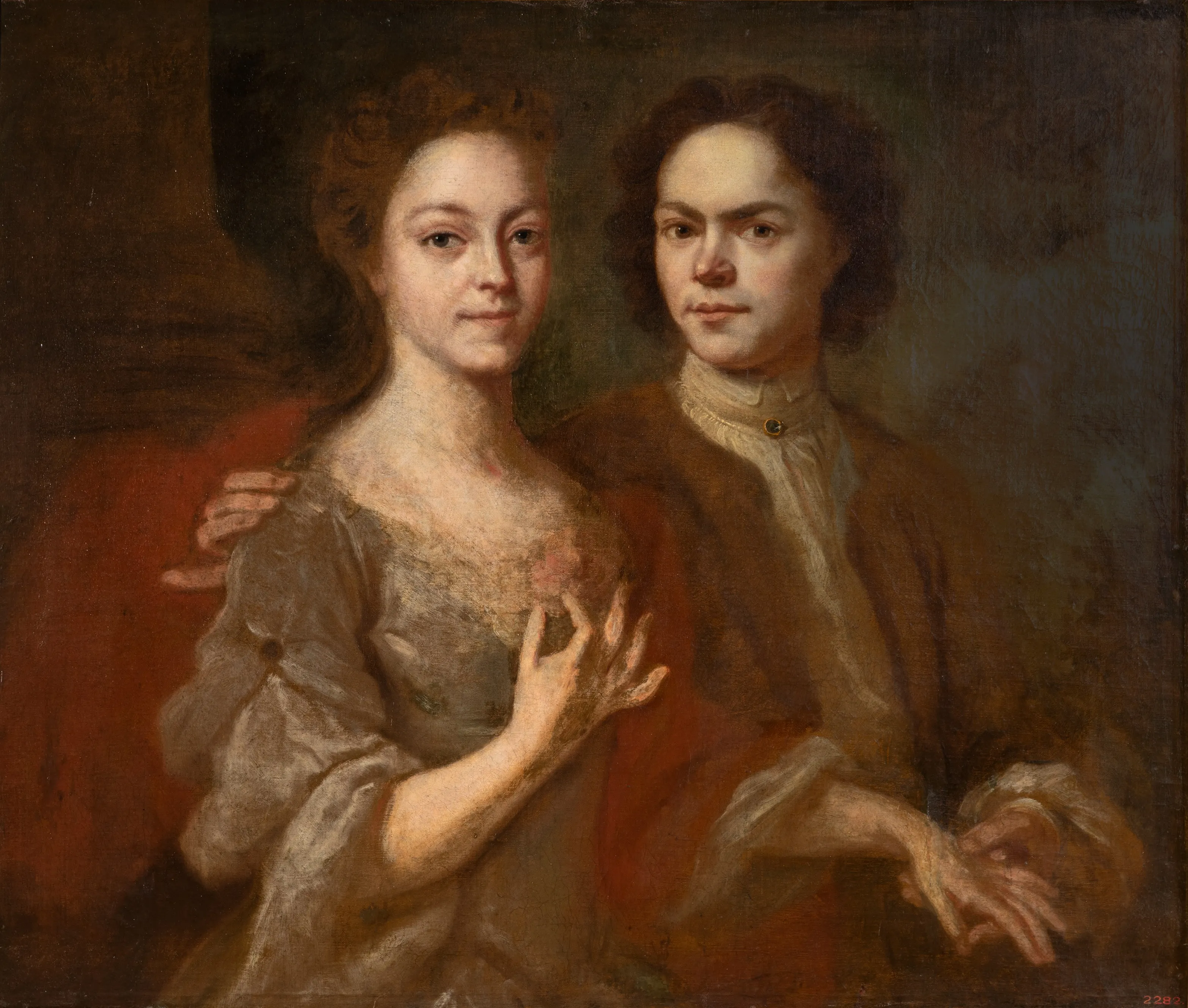 Вторая жена матвеев. А.А. Матвеев. Автопортрет с женой. 1729 (?).