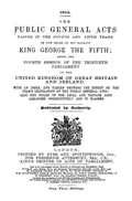 The Public General Acts Passed in the Fourht and Fifth Years of the Reign of His Majesty King George the Fifth