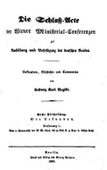 Die Schluß-Acte der Wiener-Ministerial-Conferenzen der über Ausbildung und Befestigung des deutschen Bundes vom 15. Mai