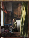 Ян Вермеер. Девушка, читающая письмо у открытого окна. Ок. 1657–1659. Вид картины после реставрации в 2021 г.