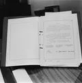 Страница Договора о запрещении испытаний ядерного оружия с подписями представителей СССР, США и Великобритании.
