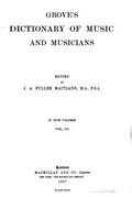 Grove’s Dictionary of music and musicians