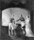 Иоганн-Фридрих Больт. Клятва Александра I у гроба Фридриха II Великого 4 ноября 1805 года. Гравюра по работе Людвига Вольфа. 1807