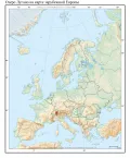 Озеро Лугано на карте зарубежной Европы
