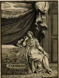 Франсуа Шово. Иллюстрация из книги: Ла Кальпренед Г. Фарамонд. Париж, 1661-1670. Фронтиспис