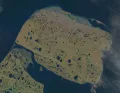 Остров Айон в Восточно-Сибирском море (Чукотский автономный округ, Россия). Вид из космоса