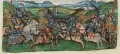 Сигизмунд Люксембургский подавляет мятежных аристократов. Миниатюра из «Хроники венгров» Яноша Туроци. 1488