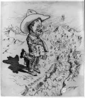 Клиффорд Кеннеди Берримен. Теодор Рузвельт инспектирует строительство Панамского канала. Карикатура. 1906