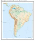 Река Гуавьяре и её бассейн на карте Южной Америки