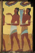 Юноши, несущие сосуды. Фреска из дворца в Кноссе. 18–15 вв. до н. э.