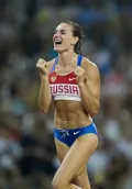 Чемпионка Игр XXIX Олимпиады в прыжках с шестом Елена Исинбаева. 2008