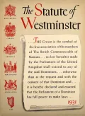 Вестминстерский статут. Плакат. 1931