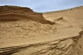Косая слоистость в эоловых песках Сарыкумского бархана (Республика Дагестан)