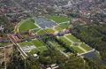 Вид сверху на дворцово-парковый ансамбль Нимфенбург, Мюнхен