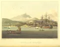 Вид порта Прая на острове Сантьягу. Иллюстрация из книги: Barrow J. A Voyage to Cochin China, in the years 1792, and 1793
