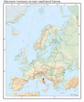 Абруццкие Апеннины на карте зарубежной Европы