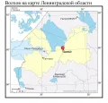 Волхов на карте Ленинградской области