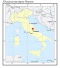 Л'Акуила на карте Италии