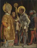 Маттиас Грюневальд. Встреча святых Эразма и Маврикия. Ок. 1520–1524