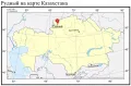 Рудный на карте Казахстана
